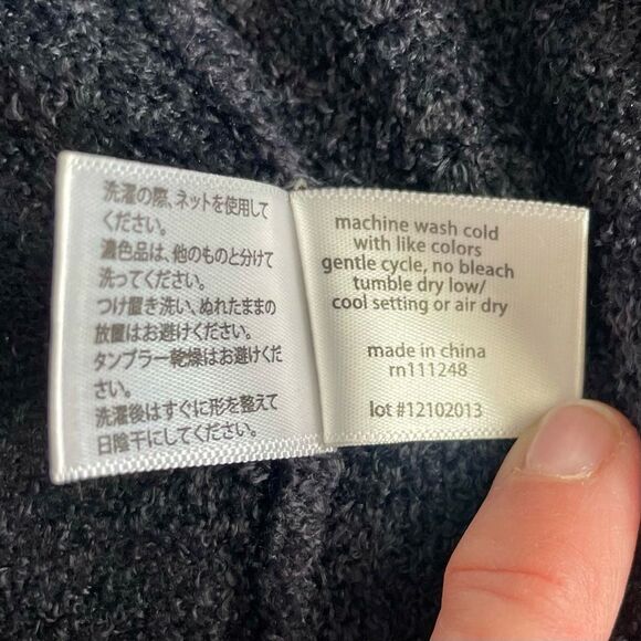 Barefoot Dreams Bamboo Chic Lite Calypso Ombre Cardigan Pewter Grey Navy - Picture 12 of 13